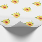 Yellow Hibiscus Botanical Geschenkpapier (Ecke)
