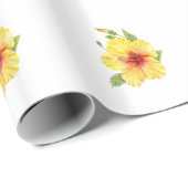 Yellow Hibiscus Botanical Geschenkpapier (Rolleneckpunkt)