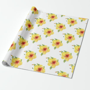 Yellow Hibiscus Botanical Geschenkpapier