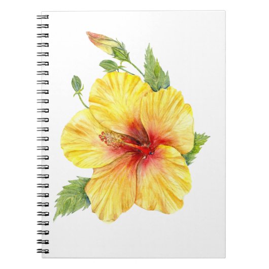 Yellow Hibiscus Botanical Notizblock (Vorderseite)