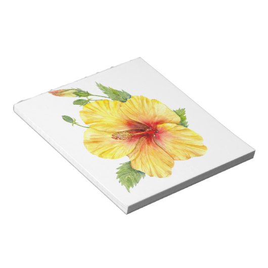 Yellow Hibiscus Botanical Notizblock (angewinkelt)