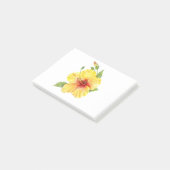 Yellow Hibiscus Botanical Post-it Klebezettel (angewinkelt)