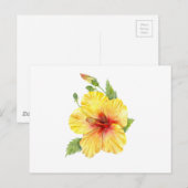 Yellow Hibiscus Botanical Postkarte (Vorne/Hinten)