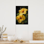 Yellow Hibiskus Blume Art Print Poster (Küche)