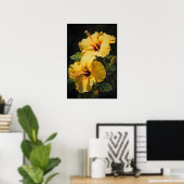 Yellow Hibiskus Blume Art Print Poster (Heimbüro)