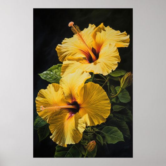 Yellow Hibiskus Blume Art Print Poster (Vorne)