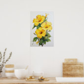 Yellow Hibiskus Blume Art Print Poster (Küche)