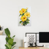 Yellow Hibiskus Blume Art Print Poster (Heimbüro)
