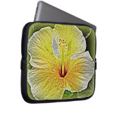 Yellow Hibiskus Electronics Bag Laptopschutzhülle (Vorne Rechts)