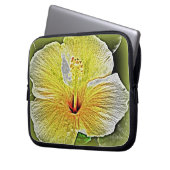 Yellow Hibiskus Electronics Bag Laptopschutzhülle (Vorderseite Links)