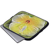 Yellow Hibiskus Electronics Bag Laptopschutzhülle (Vorne Knopf)