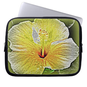 Yellow Hibiskus Electronics Bag Laptopschutzhülle