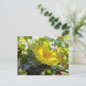Yellow Hibiskus Hawaii Staat Blume Postkarte (Stehend Vorderseite)