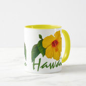 Yellow Hibiskus Hawaii Tasse (VorderseiteRechts)