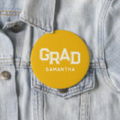 Yellow High School Grad Individuelle Name Abschlus Button (Beispiel)