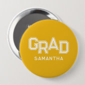 Yellow High School Grad Individuelle Name Abschlus Button (Vorne & Hinten)