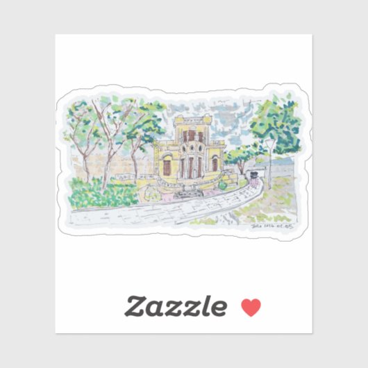 Yellow Historic Villa Aufkleber (Blatt)