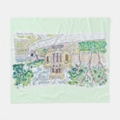 Yellow Historic Villa Fleecedecke (Vorderseite (Horizontal))