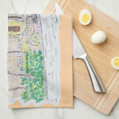 Yellow Historic Villa Geschirrtuch (Viertel Falte)