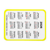 Yellow Holiday Calendar von Janz Magnet (Horizontal)