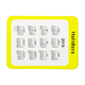 Yellow Holiday Calendar von Janz Magnet (Horizontal)