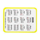 Yellow Holiday Calendar von Janz Magnet (Horizontal)