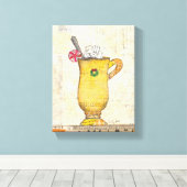Yellow Holiday Cup Leinwanddruck (Insitu (Holzboden))