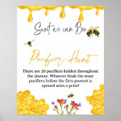 Yellow Honey Bee Baby Shooter Schnuller Hunt Game Poster (Vorne)