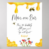Yellow Honey Bee Baby Shower Mama-Osa Bar Poster (Vorne)