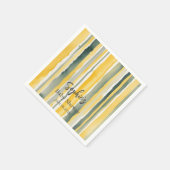 Yellow Honey Stripe Baby Shower Napkins Serviette (Ecke)