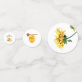 Yellow Honey Watercolor Sonnenblumendusche Konfetti (Rückseiten)