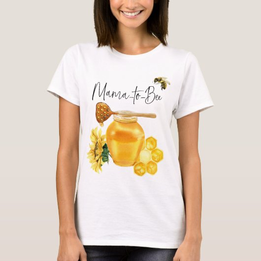 Yellow Honey Watercolor Sonnenblumendusche T-Shirt (Vorderseite)
