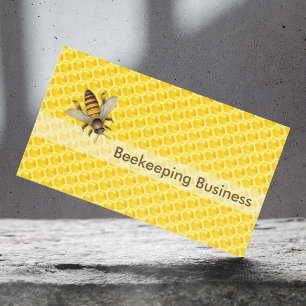 Yellow Honeycomb Beekeeping Apiary Business Card Visitenkarte