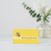 Yellow Honeycomb Beekeeping Apiary Business Card Visitenkarte (Stehend Vorderseite)