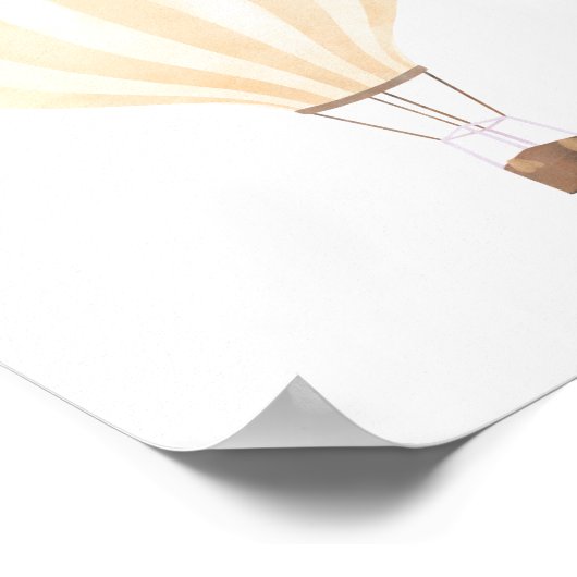 Yellow Hot Air Ballon Kinderzimmer Decor Poster (Ecke)