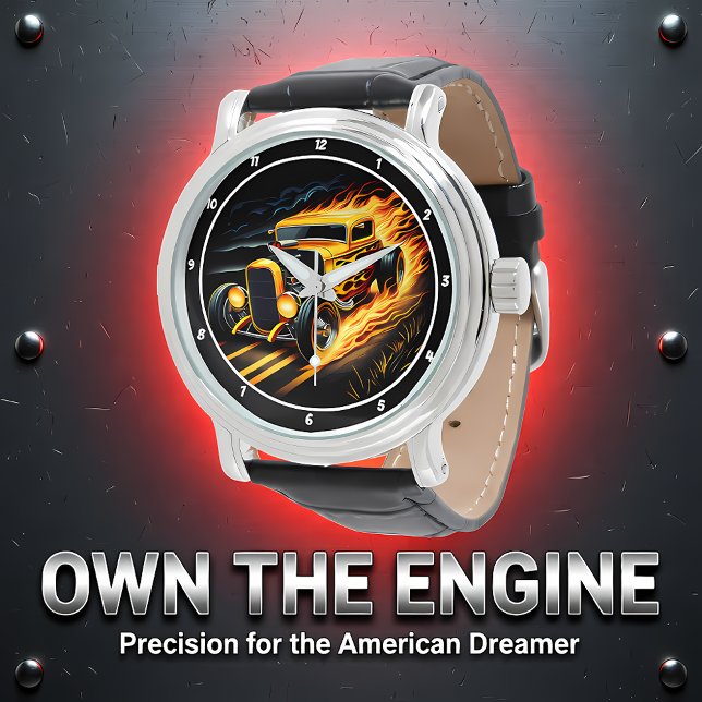 Yellow Hot Rod, Fiery Grass Armbanduhr (Von Creator hochgeladen)