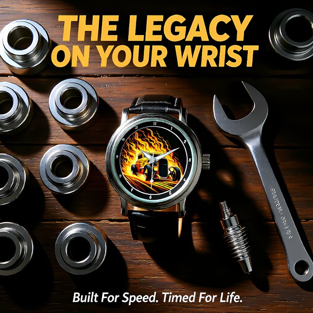 Yellow Hot Rod, Fiery Road Armbanduhr (Von Creator hochgeladen)