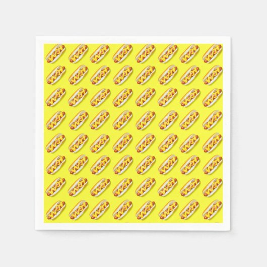 Yellow Hotdog Napkins Tissue Paper Serviette (Vorderseite)
