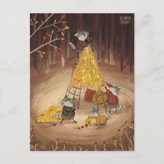 Yellow House von Alexandra Dikaia Postkarte (Vorderseite)