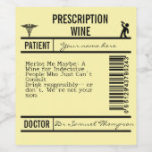 yellow Humorous, and Versatile Design for Party Weinetikett (Einzelnes Label)