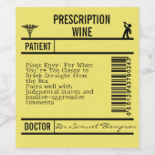 yellow Humorous, and Versatile Design for Party Weinetikett (Einzelnes Label)