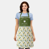 Yellow Hydragea Floral Personalisiert Kitchen Schürze (Getragen)