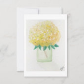 Yellow Hydrangea Blume Mitteilungskarten (Vorderseite)
