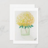 Yellow Hydrangea Blume Mitteilungskarten (Vorne/Hinten)