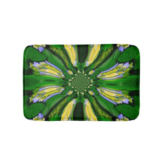 Yellow Hydrangea Blume Swirt bathmat Badematte (Vorderseite)