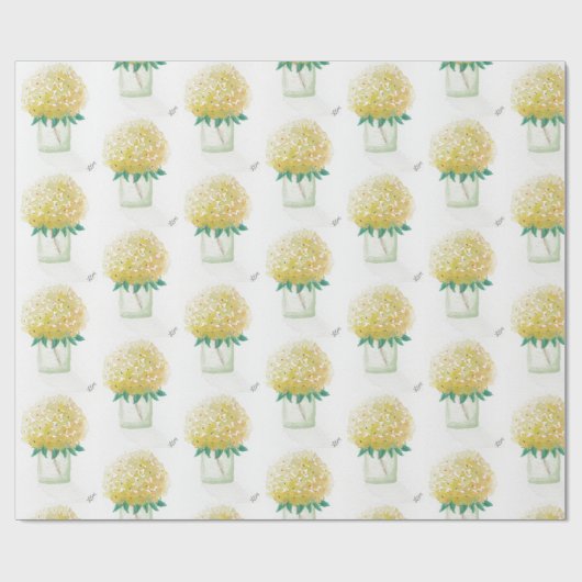 Yellow Hydrangea Geschenkpapier (Flach)