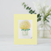 Yellow Hydrangea Postkarte (Stehend Vorderseite)