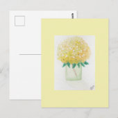 Yellow Hydrangea Postkarte (Vorne/Hinten)
