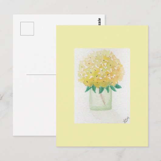 Yellow Hydrangea Postkarte (Vorne/Hinten)