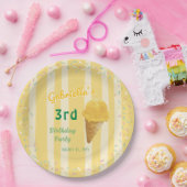 Yellow Ice Cream Sprinkle Summer Birthday Party Pappteller (Party)